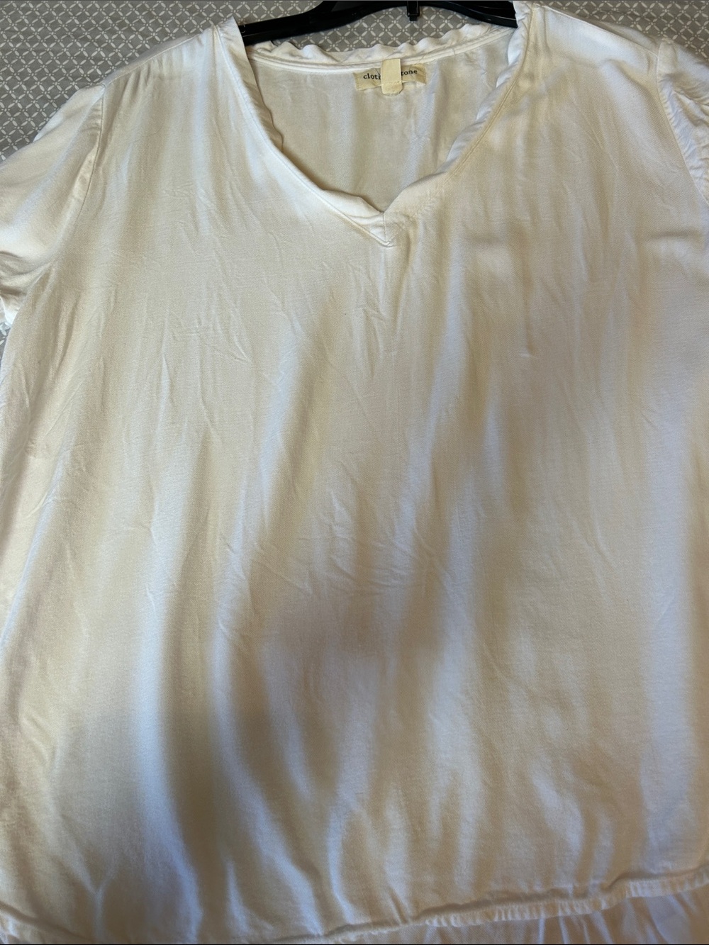 cloth & stone Cream V-Neck Short Sleeve Blouse